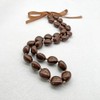 Hawaiian Dark Brown Kukui Nut 32" Lei Necklace Graduation Luau