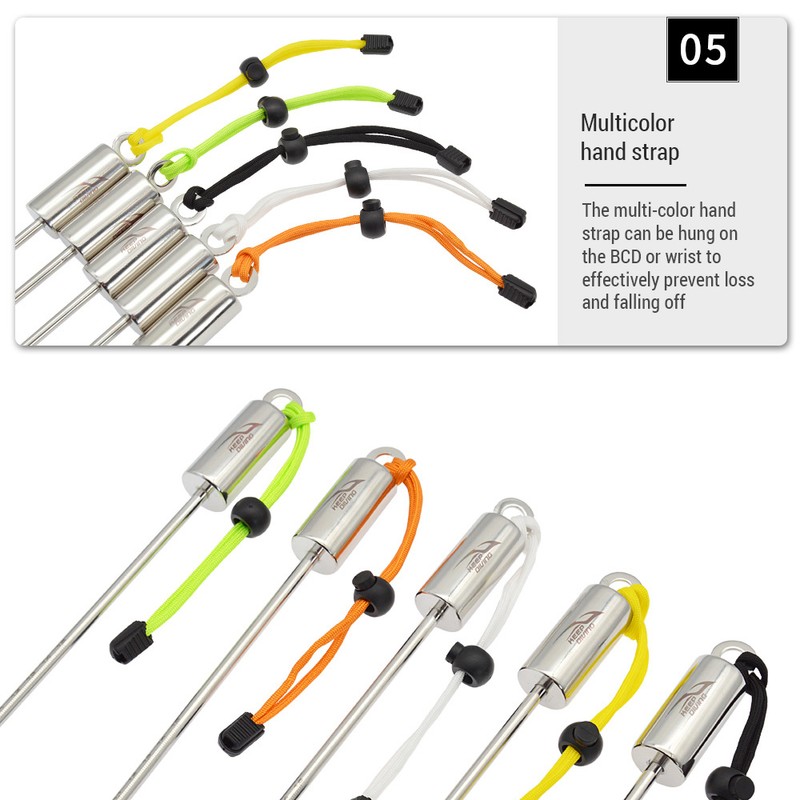 Scuba Diving Pointer Underwater Stainless Steel Tickle Stick with Lanyard