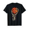 Basketball Skull And Skeleton Hand Graphic Kids Boys Men T-Shirt