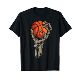 Basketball Skull And Skeleton Hand Graphic Kids Boys Men T-Shirt