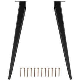 XUUHOOG 28" Modern Minimalist Metal Table Legs, Matte Black Ironwork Design, Sturdy & Durable with Sloping Cone Shape, Suitable for Indoor & Outdoor Use (Set of 4)
