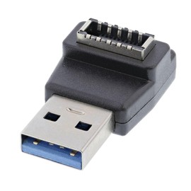 CY Adapter Type A USB3.0 Male to Type E USB 3.1 Front Panel Header Female Motherboard Extension Data Adapter 90 Degree Angled