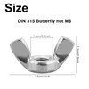 DIN 315 Wing Nut M6, Pack of 10 Stainless Steel
