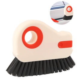 2-in-1 Groove Cleaning Brush, Window Groove Cleaning Brush, Multifunctional Crevice Tool with Hard Bristles and Hidden Scraper, Window Frame Brush for Sliding Door Rails