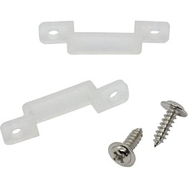 Lumonic 20 x LED Mounting Clips for 12 mm Wide LED Strips I LED Strip Attachment with a Bridge and Screws I Clamp / Bracket as Mounting cl