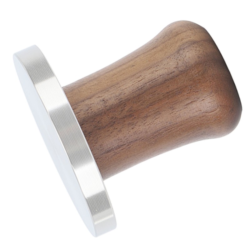 Wood Handle Coffee Tamper Stainless Steel Press Detachable Flat Base