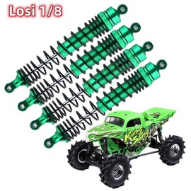 Losi Lmt Shocks, Aluminum 130MM RC Shocks for LOSI 1/8 LMT SOLID AXLE 4WD MONSTER TRUCK LOS04022, Aluminum front/rear Shocks LOS243013 for 1/8 RC Car Upgrade Parts(Green)