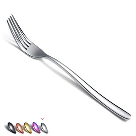 Stainless Steel Dinner Forks Set, 6 Piece - Silverware for Home, Kitchen or Restaurant, Dishwasher Safe (Silver-8 Inch)
