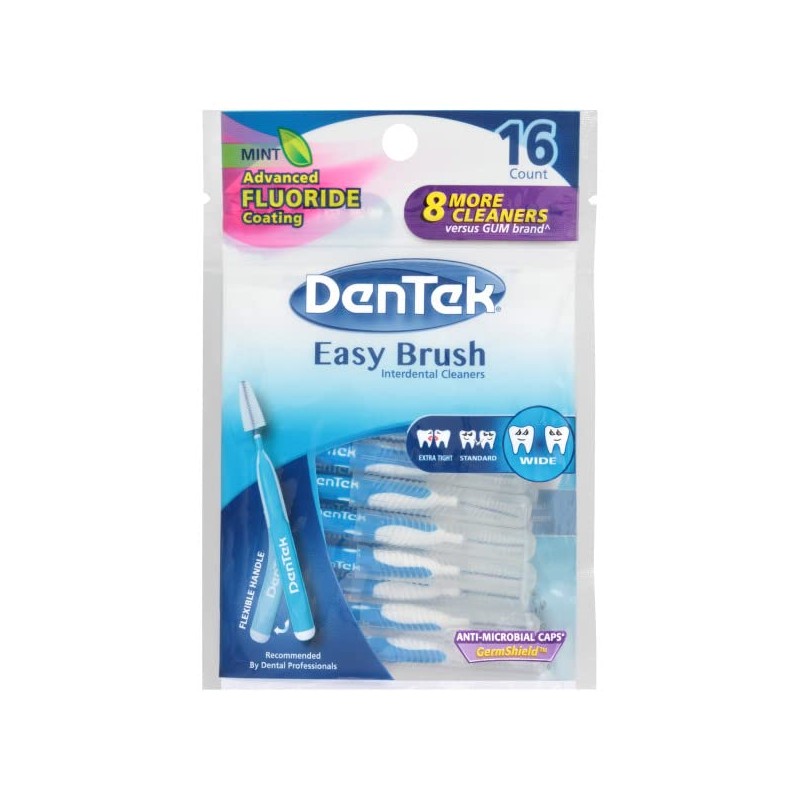 DenTek Easy Brush Wide Interdental Cleaners 16 Count (Pack of