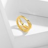 WOWORAMA Chunky Gold Rings for Women Double Layer Statement Ring