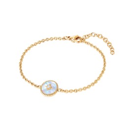 Valero Pearls 32018601 Women's Bracelet Stainless Steel Mother of Pearl, Stainless Steel, Crystal