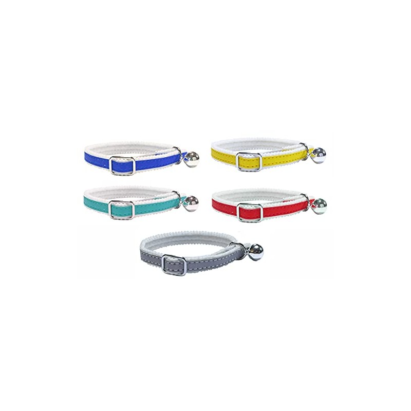 Cat/Kitten Reflective Collar with Safety Elastic, Bell (Red)