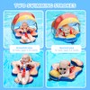 Mambobaby Baby Pool Float with Canopy, Non-Inflatable Infant Floats with