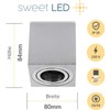 Sweet Led Surface-Mounted Spotlight GU10 Square - Brushed Aluminium -