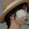 QYHH045 Women's Earrings, Flower, Lotus, Cute, Small, Stud Earrings, Gold,