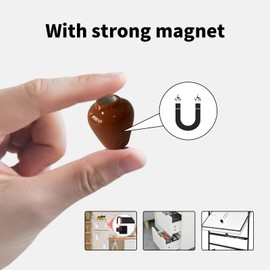 Mini Ceramic Vase Refrigerator Magnets, Small 3D Plant Vase, Refrigerator Decorative Accessories, Suitable for Desktop, Kitchen, Office Decoration (A)