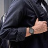 BUREI Men's Watch Brown Leather Strap Analog Date Display Quartz