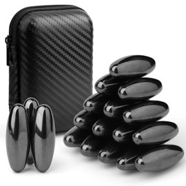 Black Oval Magnets, Magnetic Sound Stones, Magnetic Rocks for Home, Office, Kitchen, Crafts, Magnet Gadget, Fridge Neat (18 Pieces)