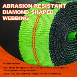 Mimanchi 8 Point Roll Back Vehicle Tie Down Kit,with Heavy-Duty Chain Extension on Both Ends,2" x 16',and Ratchet Handle - Tow Strap Kit for Vehicles and Cars Tie Down Straps Tow System