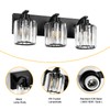 Haolaike 3 Lights Crystal Bathroom Vanity Light Modern Black Bathroom
