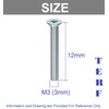 TERF® M3 X 12mm Pozi Countersunk Machine Screw M3 (3mm)