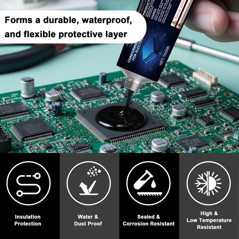200ml Black Conformal Coating for Electronics, Potting Compound for Circuitry