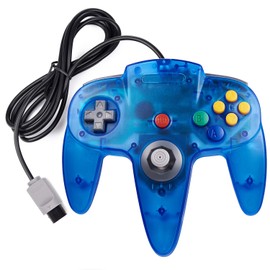 miadore Retro 64-Bit N64 Controller,Kabelgebundener Gamepad Controller Joystick für N64 Konsole N 64 System, Klares Blau