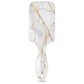 Gold White Marble Hair Brush for Kids Girls Boys, Wet Dry Detangling Hair Brush Soft Bristle Hair Brushes Paddle Hairbrush for All Hair Types Women Men