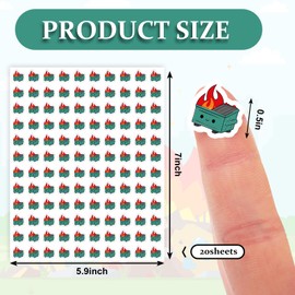 JarThenaAMCS 2400Pcs Mini Dumpster Fire Sticker Trash Flame Paper Decal Cute Self-Adhesive Sticker for Planner Reward Envelope Scrapbook DIY Supplies, 0.5 in