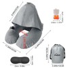 BREENHILL Hooded Neck Pillow Can Conceal Your Face, Inflatable Footrest