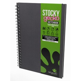 Artgecko Stocky Sketch Book A4 Portrait - 40 Pages (20 Sheets) Black + 40 Pages (20 Sheets) White