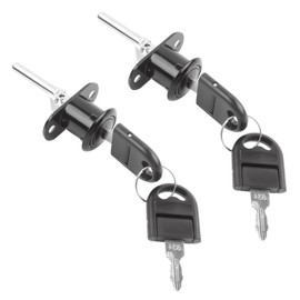 HOWDIA 2 Pcs - Drawer Lock Cabinet Locks with Keys, Zinc Alloy Desk Locks File Cabinet Lock for Wardrobe Furniture Locker Showcase with 2 Key 19mm (Black, Keyed Different)