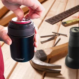 Asobu Frosty Beer Holder 2 Go Vacuum Insulated Double Walled Stainless Steel Beer Can and Bottle Cooler with Beer Opener Eco Friendly and Bpa Free (Black)