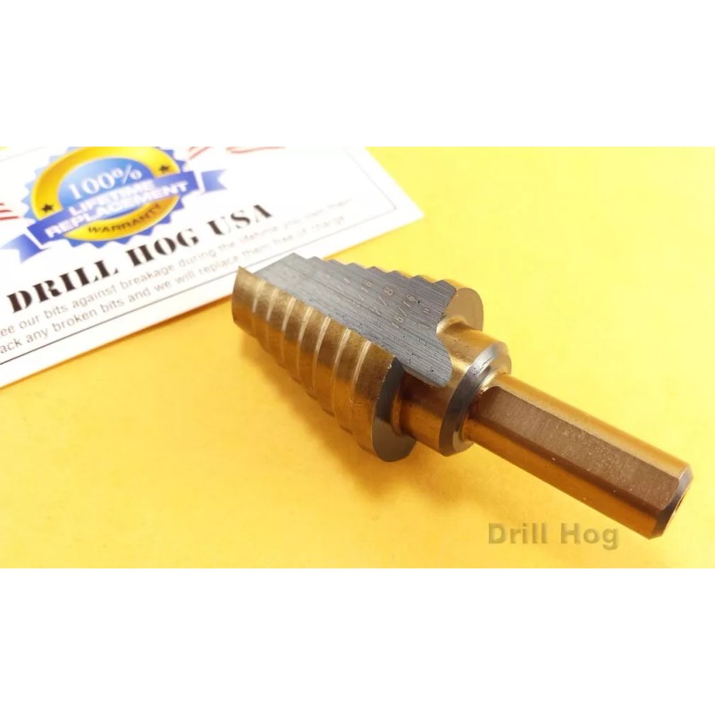Drill Hog® 9/16" to 1" Step Bit Step Drill Bit