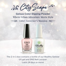 SNS Nail UV Gel and Nail Polish Lacquer Combo - Governor's Mansion (Pink/Pastel, Cream) - Long-Lasting Nail Color, Gel & Lacquer Duo Lasts 14 Days - UV Lamp Required - 0.5 fl oz
