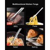 2 Pcs 11 Inches Korean BBQ Tongs Stainless Steel Grill