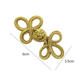 WiYould 10 Pairs Chinese Knots Sewing on Buttons Closure Knots Sewing Buttons Fasteners for Cheongsam Tang Suit Scarf Cardigan Sweater Cloak Coats Costumes Outfit Sewing(Gold, W3s)