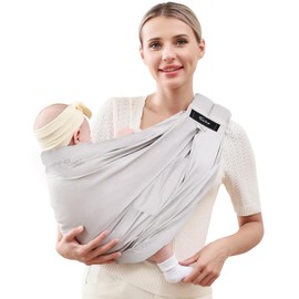 Cuby Baby Sling, Baby Carrier, Newborn Baby, For 0 - 2 Years Old, One Shoulder, Manual Included (English Not Guaranteed) grays