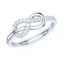 PRSTANI Real 10K White Gold Tie The Infinity Love Knot Simulated Diamond Intertwined Ring Promise Ring (4)