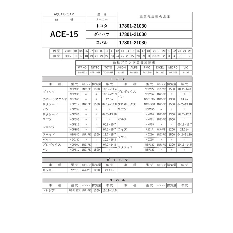 Aqua Dream AD-ACE-15 AQUA DREAM Car Air Filter PLATINUM for