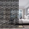 ANMINY 24 PCS Hanging Room Divider Flower Carving Pattern Panels