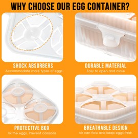RoseFlower Pack of 2 Egg Box, 4 Eggs, Egg Transport Box, Egg Box, Plastic Egg Container, Egg Container for Travel, Egg Box, Eggs Box, Egg Container, Egg Carrier for Fridge, Outdoor Camping