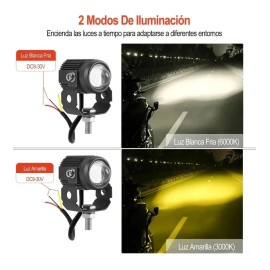 6000lm Luz Led Faros Para Motos Luces Auxiliares Lupa Autos