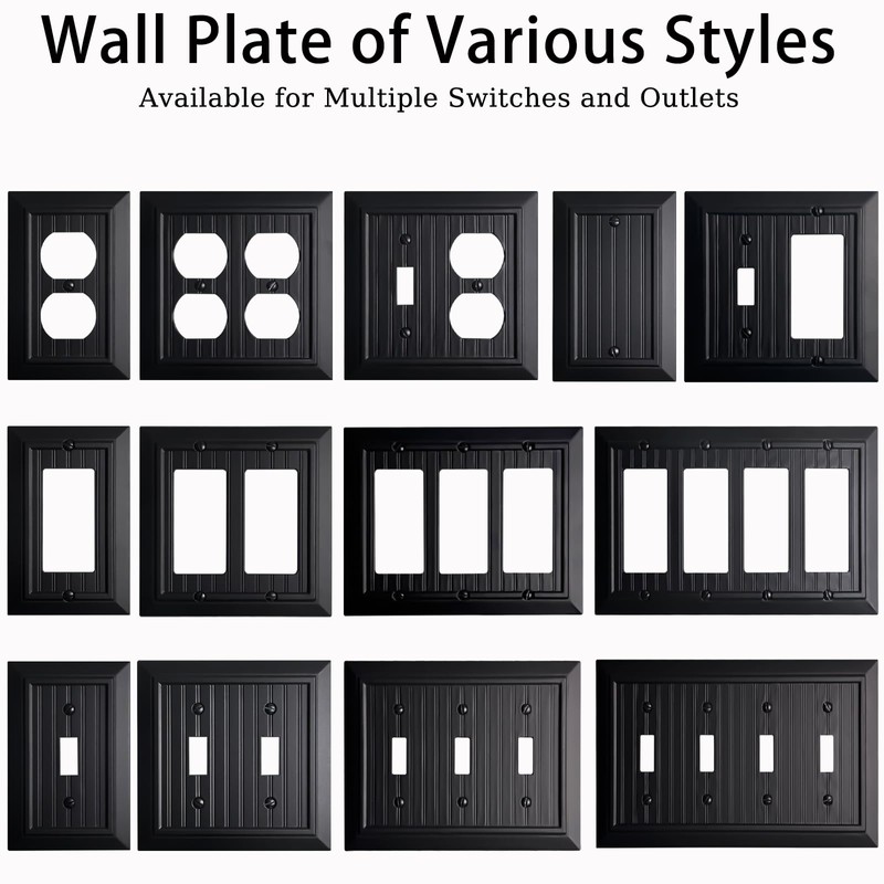 Beadboard Outlet Covers Wall Plates, Bamboo Fiber Light Switch Covers,