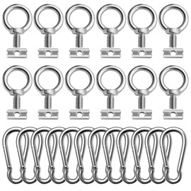 Stopper for Piping Rail, Pack of 12 Stoppers for Piping Rail, 4 mm Piping Stopper with 12 Carabiners, Awning Stopper, Piping Rail Accessories, for Piping Rail Caravan Motorhome