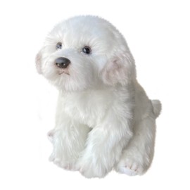 14 Inch Maltese Stuffed Animal, Realistic Dog Plush, Lifelike Stuffed Animal,Companion Pet, Fluffy Stuffed Puppy Dog Toys for Gift