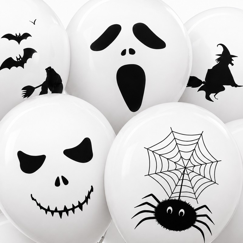Halloween Ghost Balloons Set for Party Decoration – 12pcs Spooky