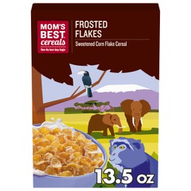 Mom's Best Frosted Flakes Cereal, No High-Fructose Corn Syrup, No Artificial Flavors or Preservatives, Kosher Dairy, 13.5 OZ Box (Pack of 10)