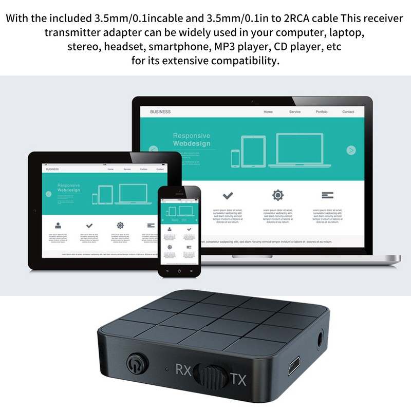 KN321 Wireless Bluetooth 5.0 Audio Transmitter Receiver 2 in 1