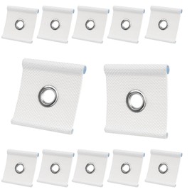 RAFIYU Pack of 12 Piping Eyelet for 5/6 mm - 7/8 mm Piping Rail, RV Awning Hooks, Sturdy Camping Piping Strip Hooks, Piping Rail Accessories for Motorhome, Caravan, Awning, Camping Tent (White)